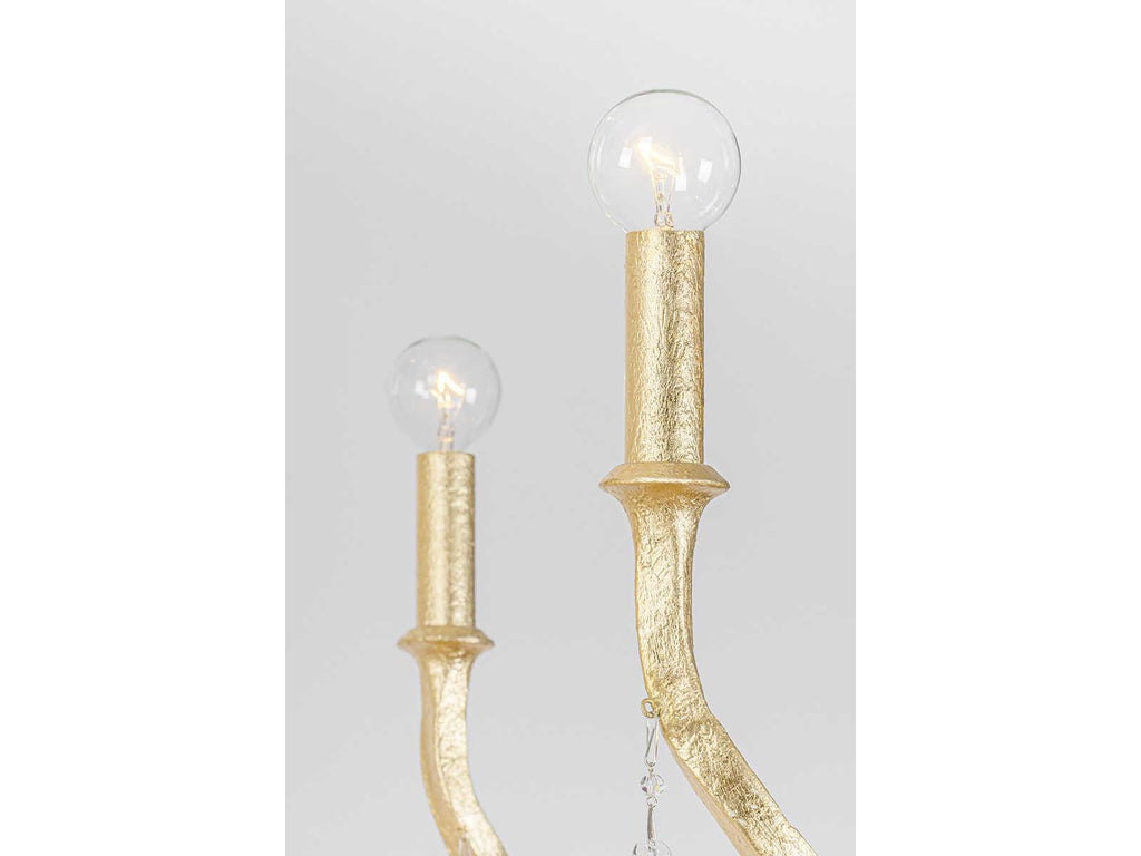 Corbett Lighting 20-Light Aveline Chandelier in Gold Leaf with Crystal