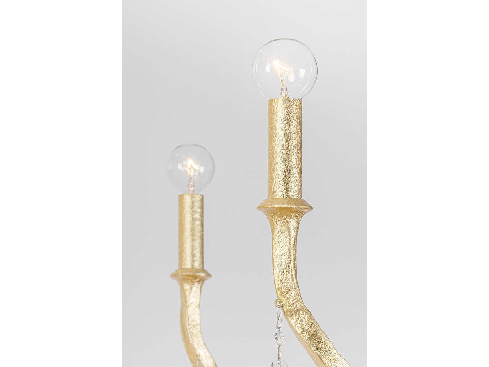 Corbett Lighting 20-Light Aveline Chandelier in Gold Leaf with Crystal