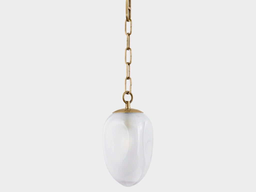 Corbett Lighting Daith 3-Light Chandelier in Vintage Brass with Etched Glass Shades