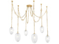 Corbett Lighting 6-Light Daith Chandelier in Vintage Brass with Etched Glass Shades