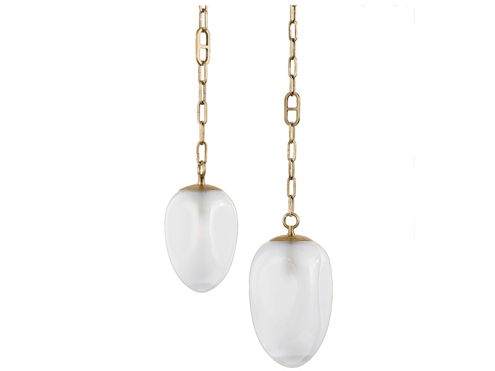 Corbett Lighting 6-Light Daith Chandelier in Vintage Brass with Etched Glass Shades