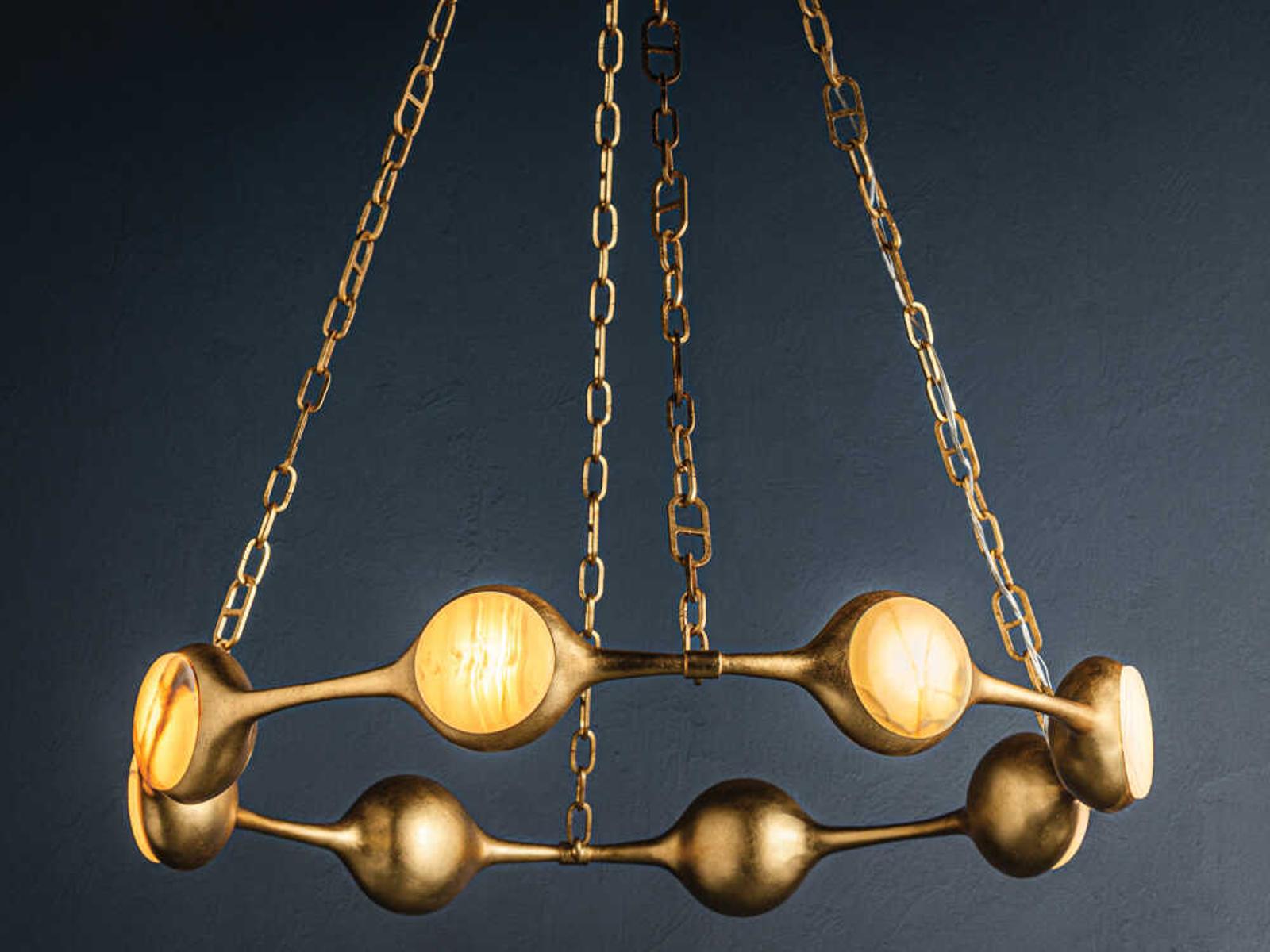 Corbett Lighting Riviere 8-Light LED Chandelier in Vintage Gold Leaf