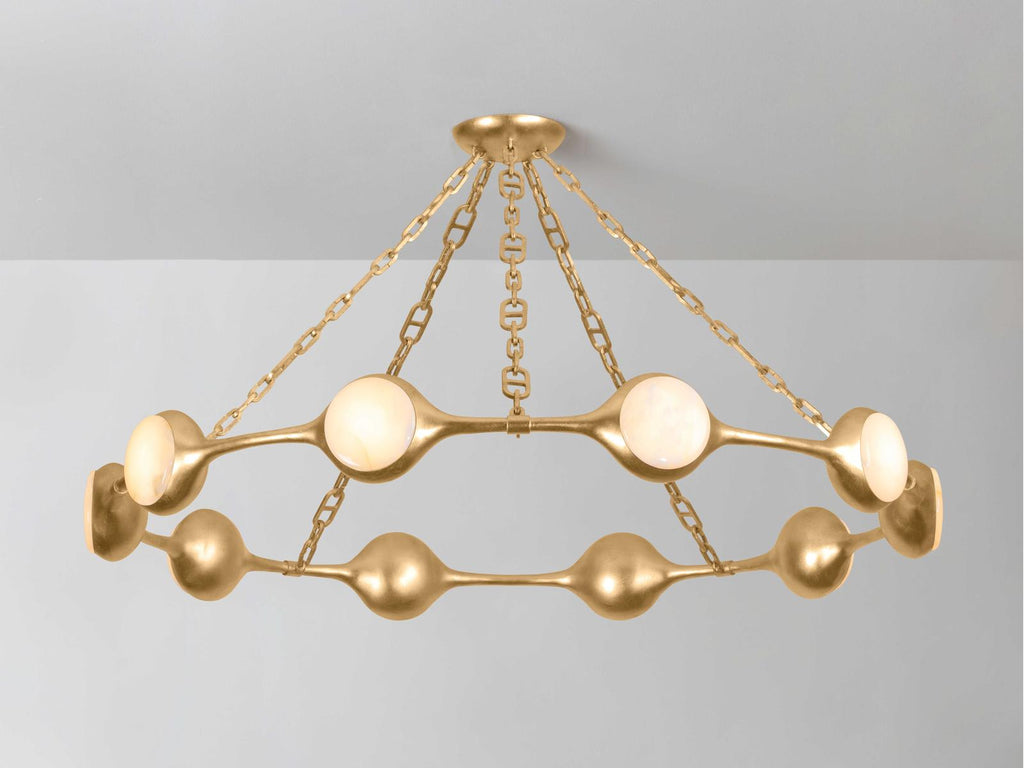 Corbett Lighting 10-Light Riviere Chandelier with Vintage Gold Leaf Finish