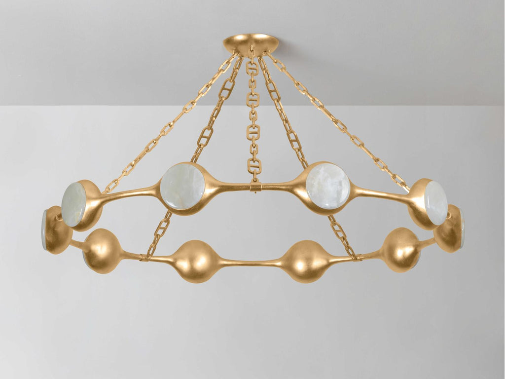 Corbett Lighting 10-Light Riviere Chandelier with Vintage Gold Leaf Finish
