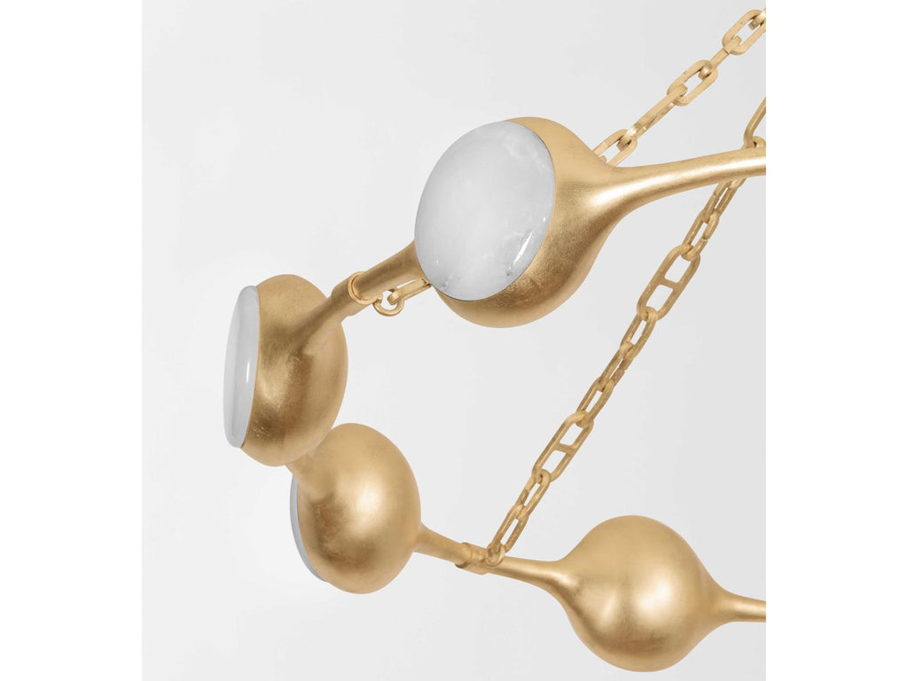 Corbett Lighting 10-Light Riviere Chandelier with Vintage Gold Leaf Finish