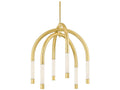 Corbett Lighting Zeme 6-Light Chandelier in Vintage Polished Brass with Etched Cloud Glass
