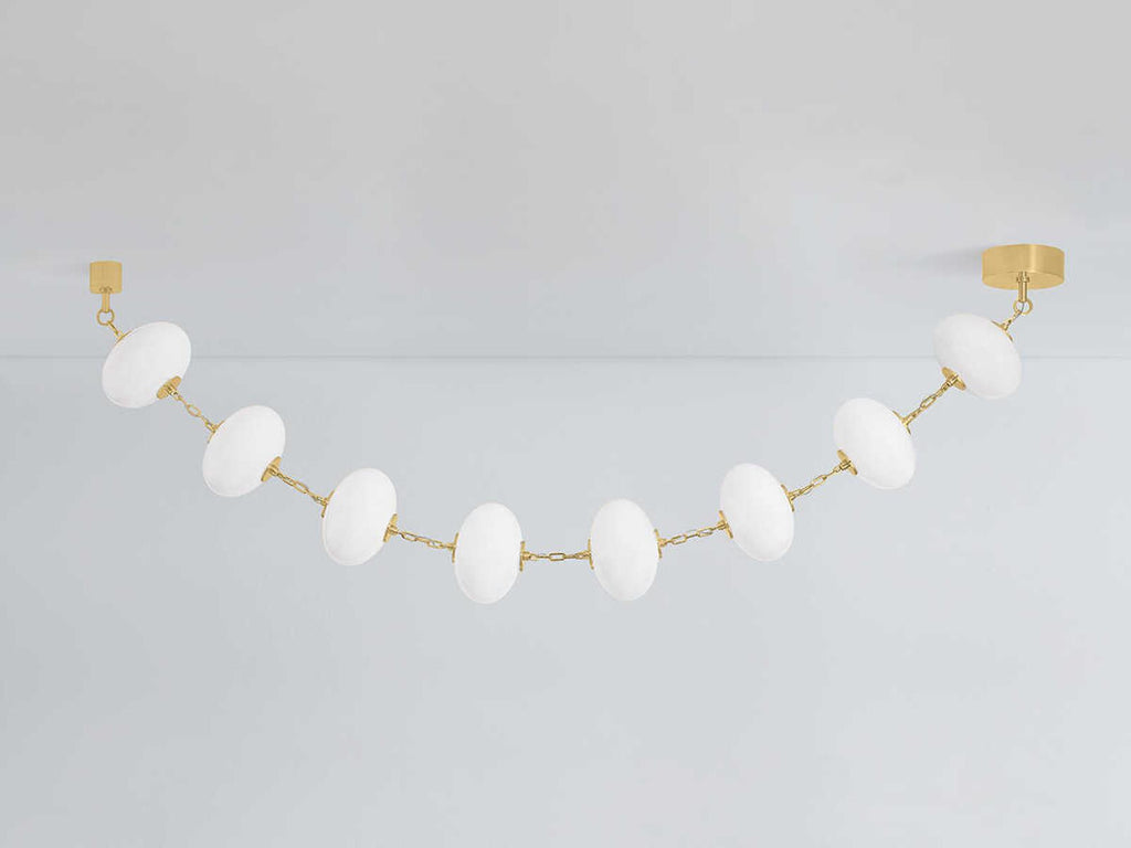 Corbett Lighting Nephele 8-Light LED Linear Chandelier in Vintage Polished Brass