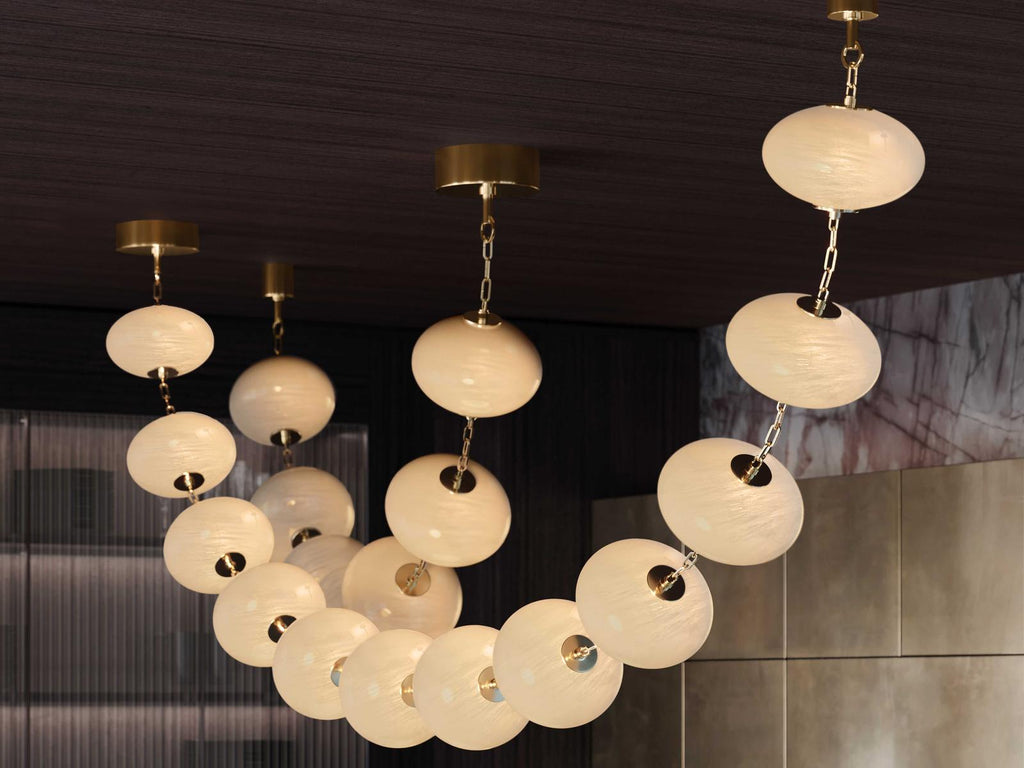 Corbett Lighting Nephele 8-Light LED Linear Chandelier in Vintage Polished Brass