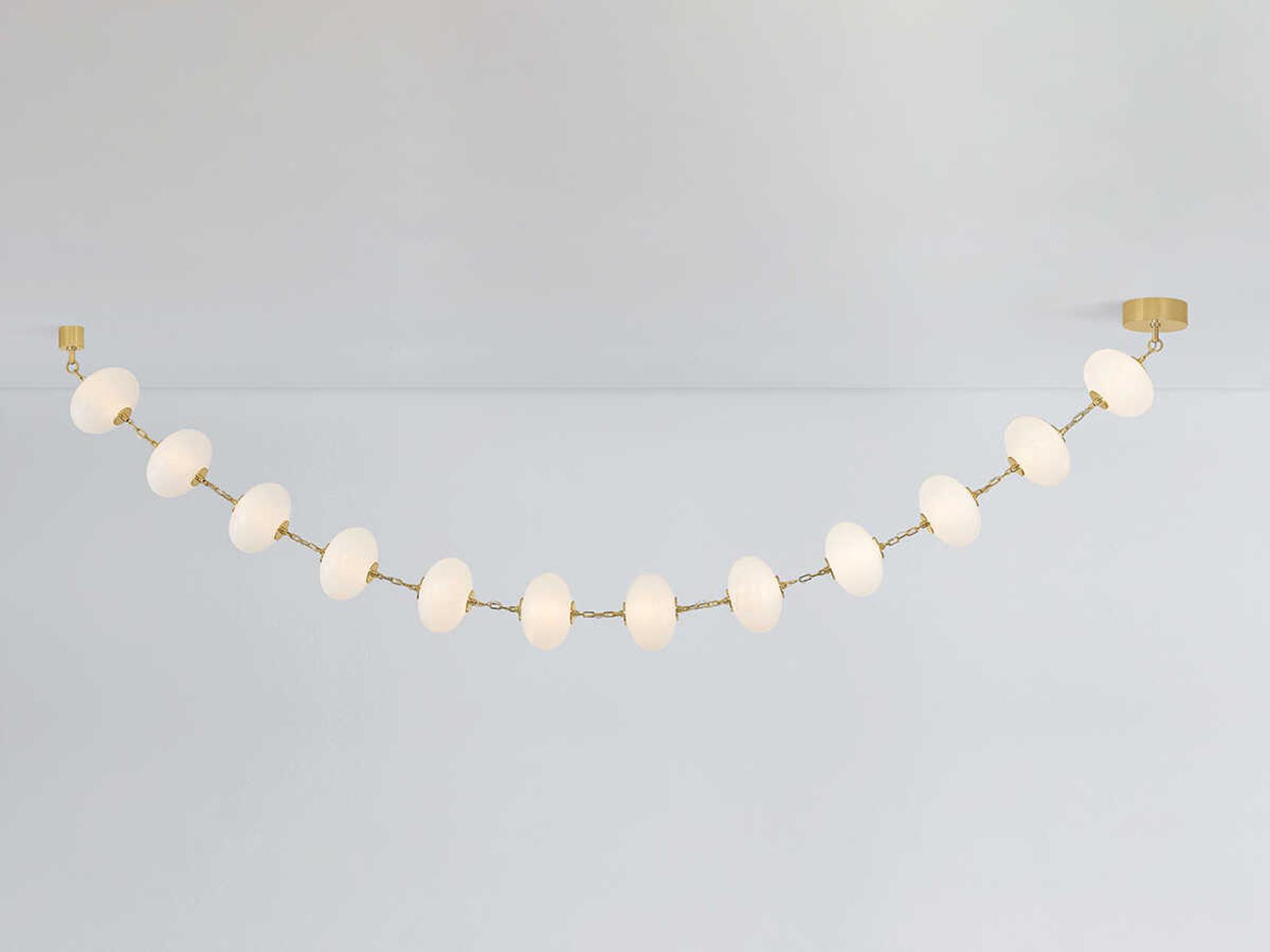 Corbett Lighting Nephele 12-Light LED Linear Chandelier in Vintage Polished Brass