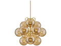 Corbett Lighting Cronus 12-Light Chandelier in Vintage Polished Brass with Light Bronze Glass