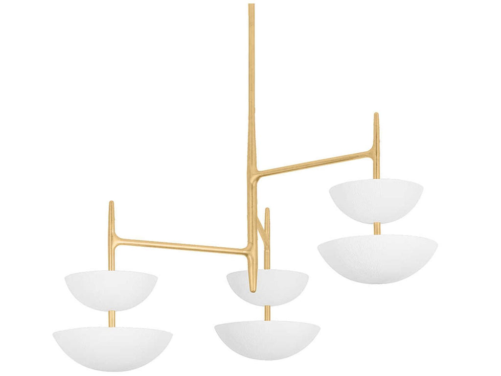 Corbett Lighting 6-Light Evander Chandelier in Vintage Gold Leaf and Gesso White