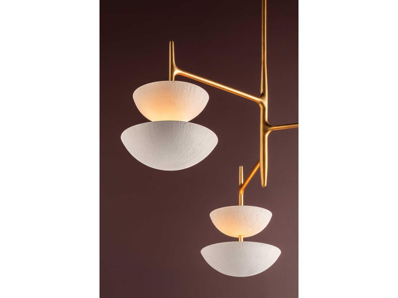 Corbett Lighting 6-Light Evander Chandelier in Vintage Gold Leaf and Gesso White