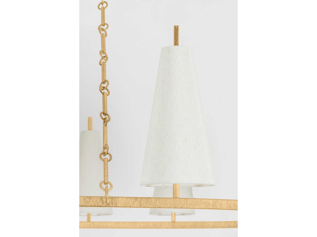 Corbett Lighting 15-Light Tirana Chandelier in Vintage Gold Leaf with Silk Shades