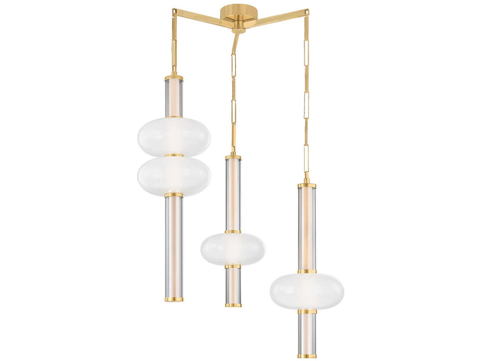 Corbett Lighting Corbin 3-Light LED Chandelier in Vintage Brass