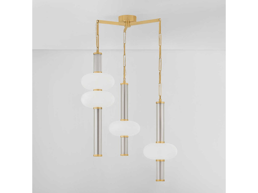 Corbett Lighting Corbin 3-Light LED Chandelier in Vintage Brass