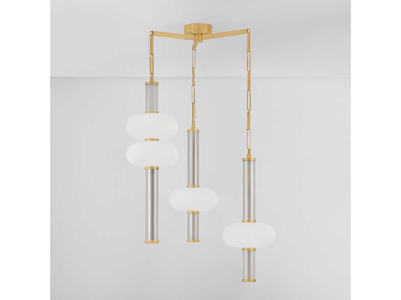 Corbett Lighting Corbin 3-Light LED Chandelier in Vintage Brass