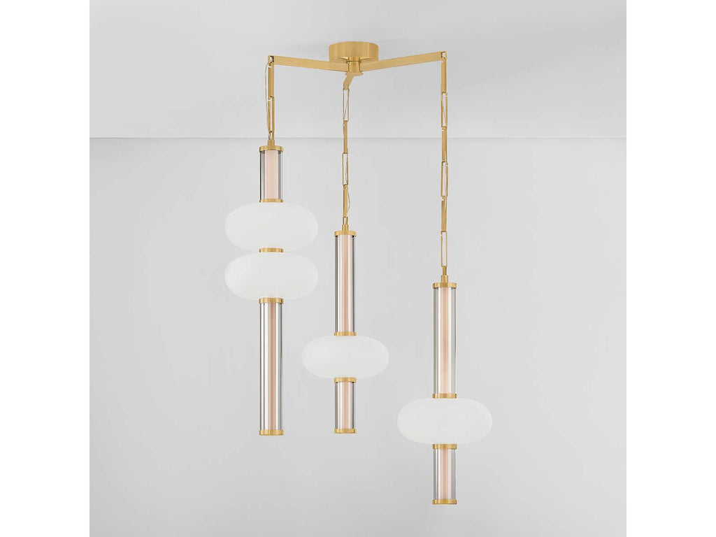 Corbett Lighting Corbin 3-Light LED Chandelier in Vintage Brass