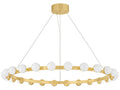 Corbett Lighting Linus 24-Light LED Chandelier in Vintage Brass with Cloud Glass
