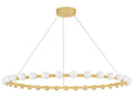 Corbett Lighting Linus 61-Inch LED Chandelier in Vintage Brass with Cloud Glass