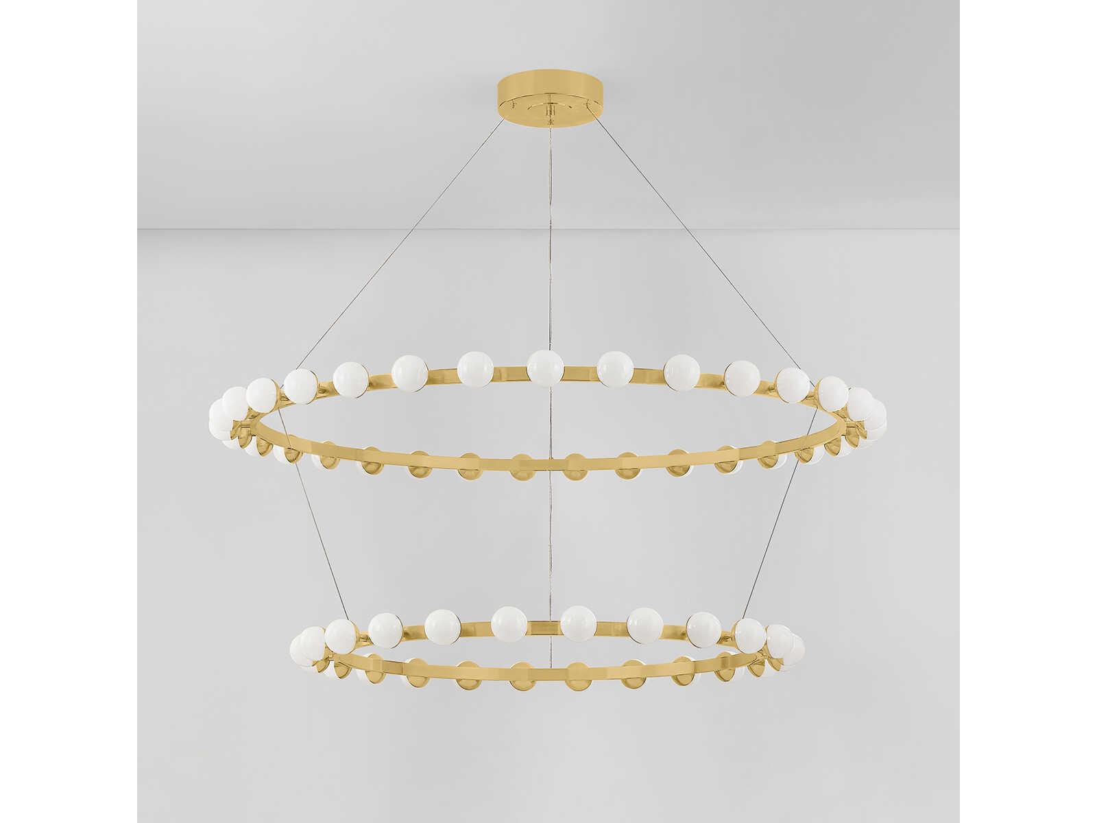 Corbett Lighting 57-Light Linus LED Chandelier in Vintage Brass