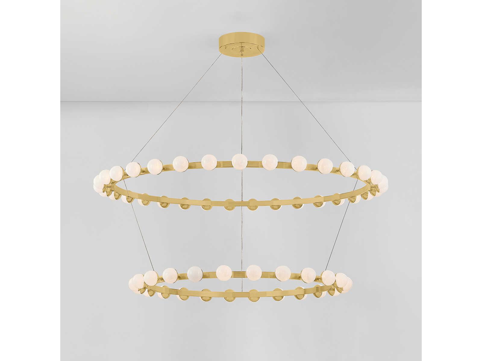 Corbett Lighting 57-Light Linus LED Chandelier in Vintage Brass