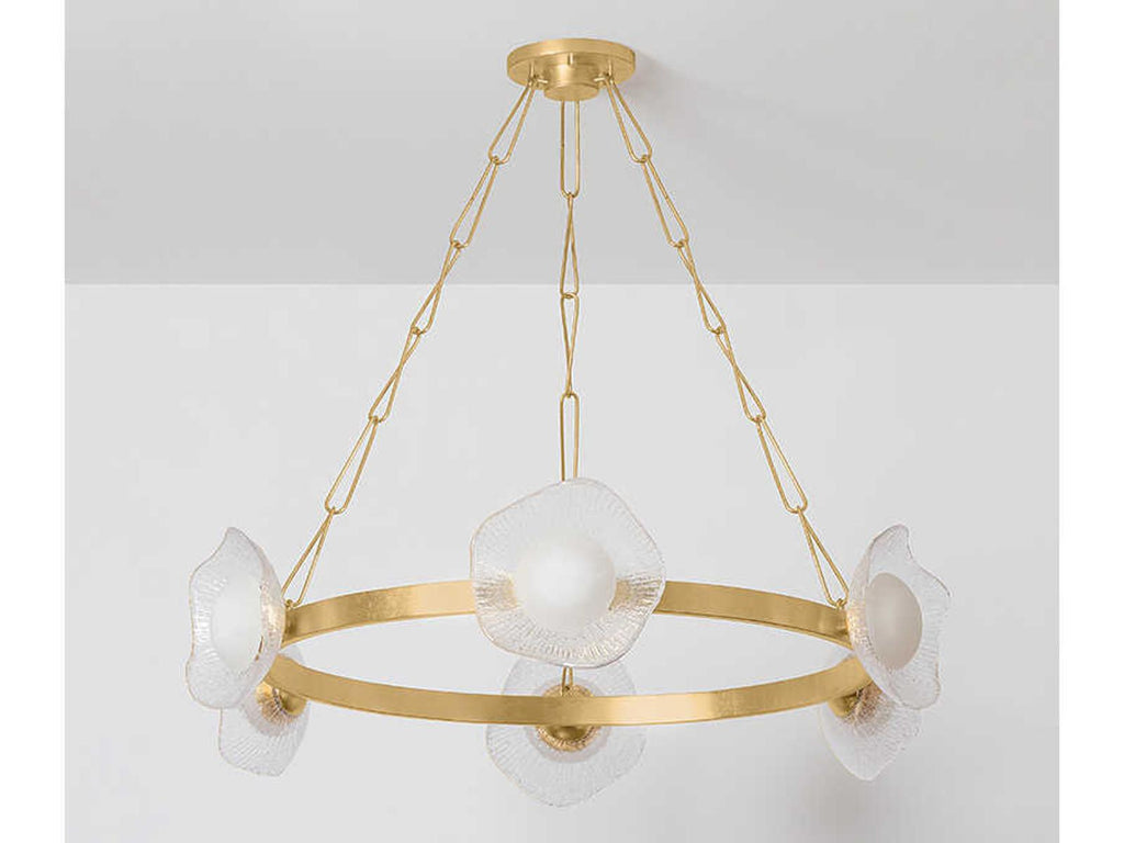 Corbett Lighting 6-Light Almandine LED Chandelier in Vintage Gold Leaf
