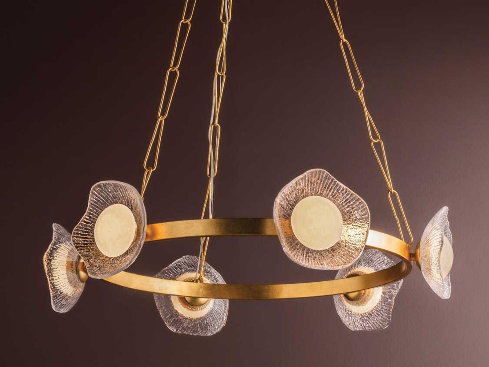 Corbett Lighting 6-Light Almandine LED Chandelier in Vintage Gold Leaf