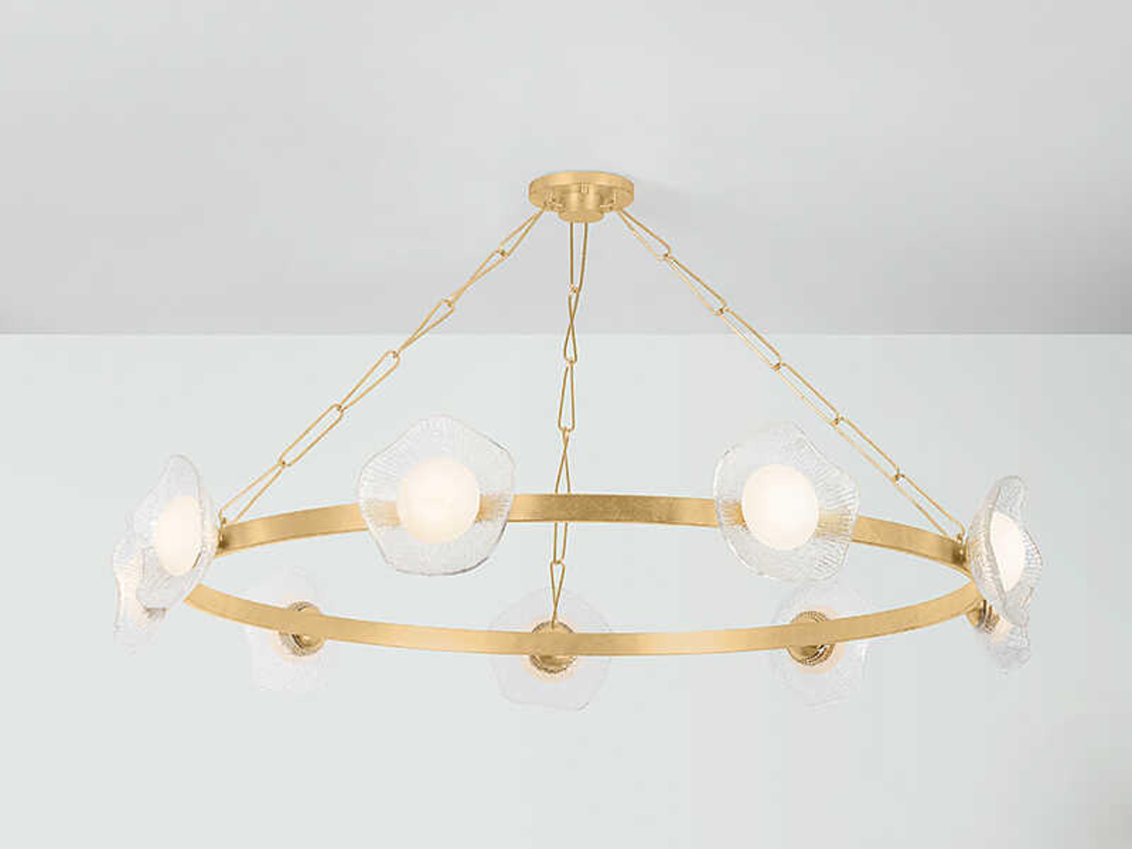 Corbett Lighting Almandine 9-Light LED Ring Chandelier in Vintage Gold Leaf