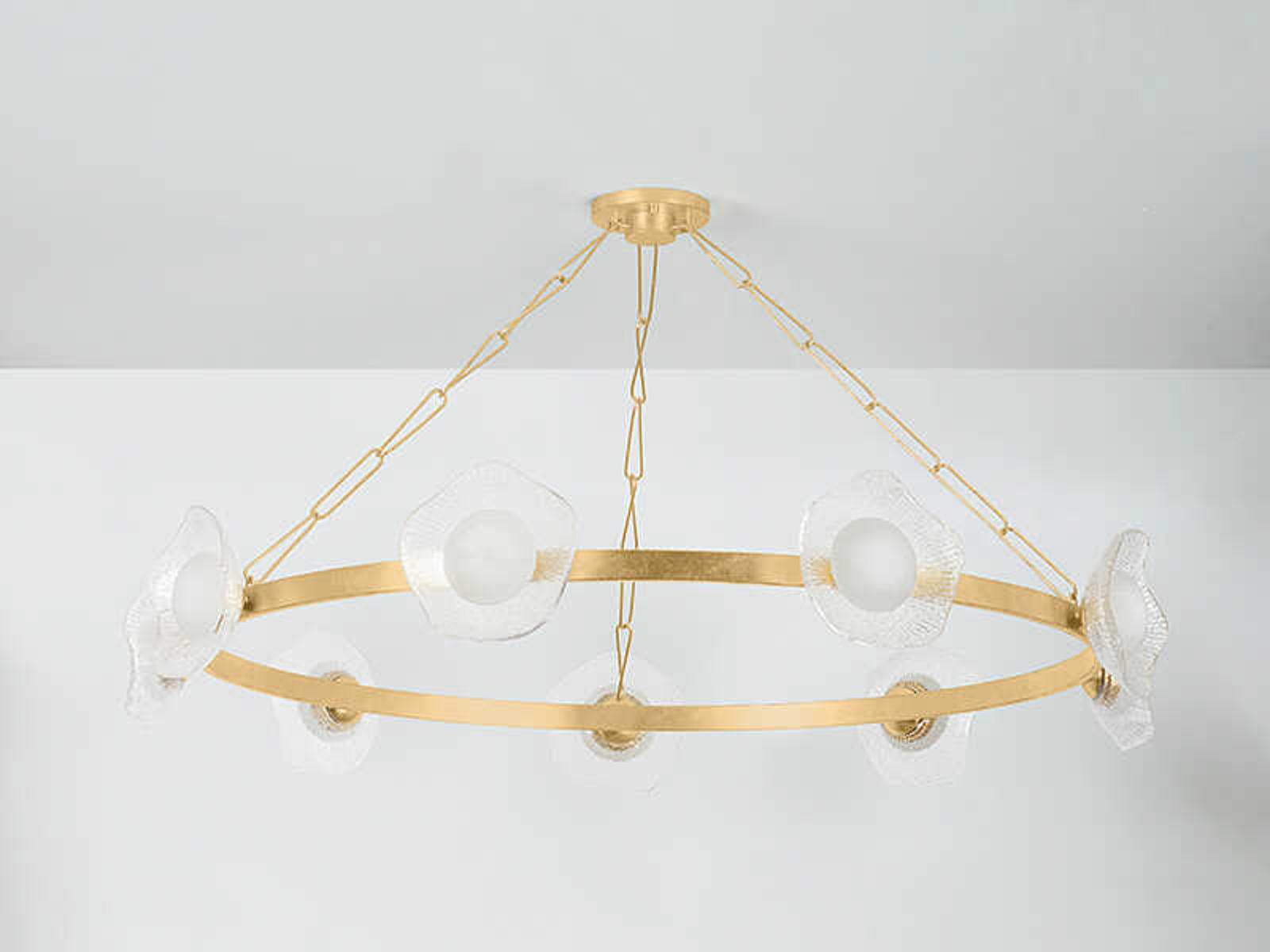 Corbett Lighting Almandine 9-Light LED Ring Chandelier in Vintage Gold Leaf