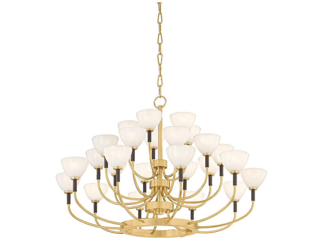 Corbett Lighting 25-Light Brahma Chandelier in Vintage Polished Brass and Bronze