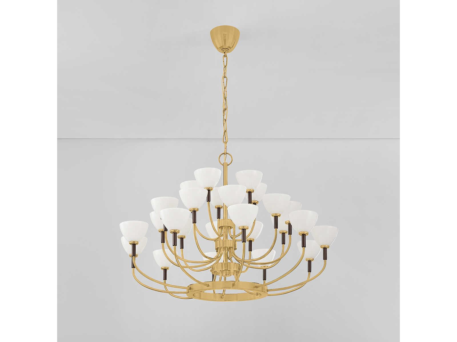 Corbett Lighting 25-Light Brahma Chandelier in Vintage Polished Brass and Bronze