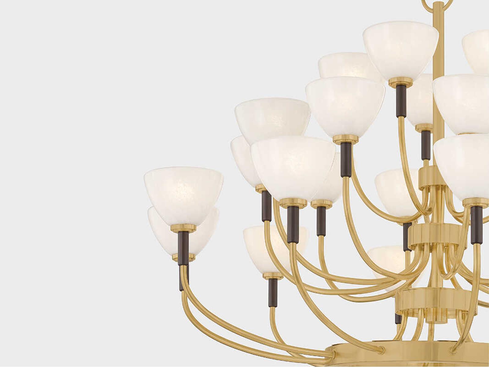 Corbett Lighting 25-Light Brahma Chandelier in Vintage Polished Brass and Bronze