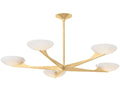 Corbett Lighting Malachite 5-Light Chandelier in Vintage Gold Leaf