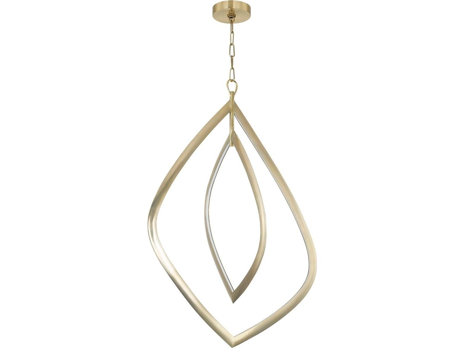 Corbett Lighting Arles 2-Light Integrated LED Chandelier in Vintage Brass