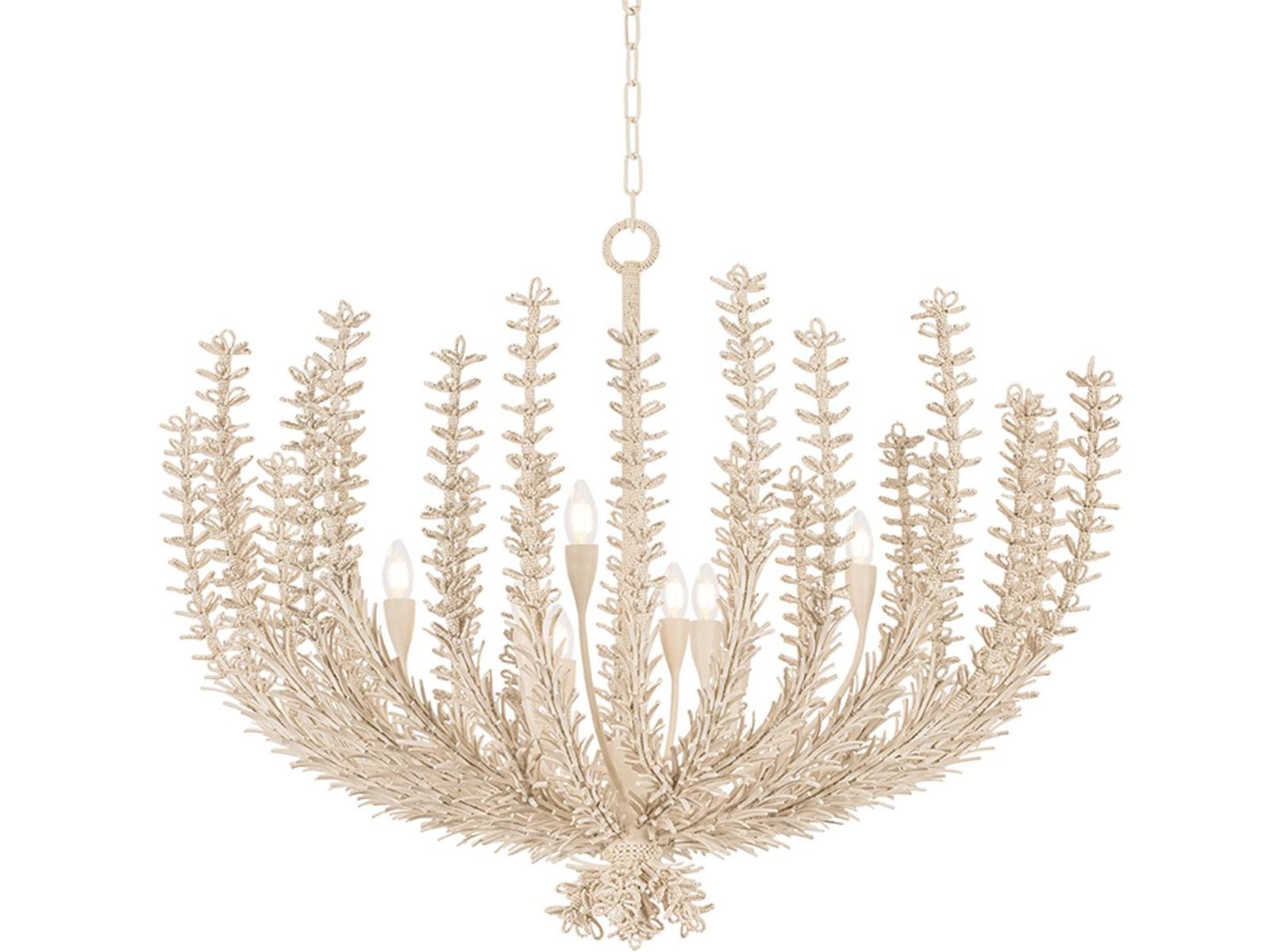 Corbett Lighting Pedrillo 8-Light Cream Plaster Off White Candelabra Round Chandelier