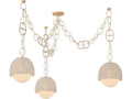 Corbett Lighting Piasu 3-Light Champagne Leaf Gold Globe Chandelier