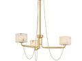 Corbett Lighting Bunda 3-Light Vintage Brass White Drum Chandelier