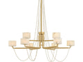 Corbett Lighting Bunda 9-Light Vintage Brass Gold Drum Tiered Chandelier