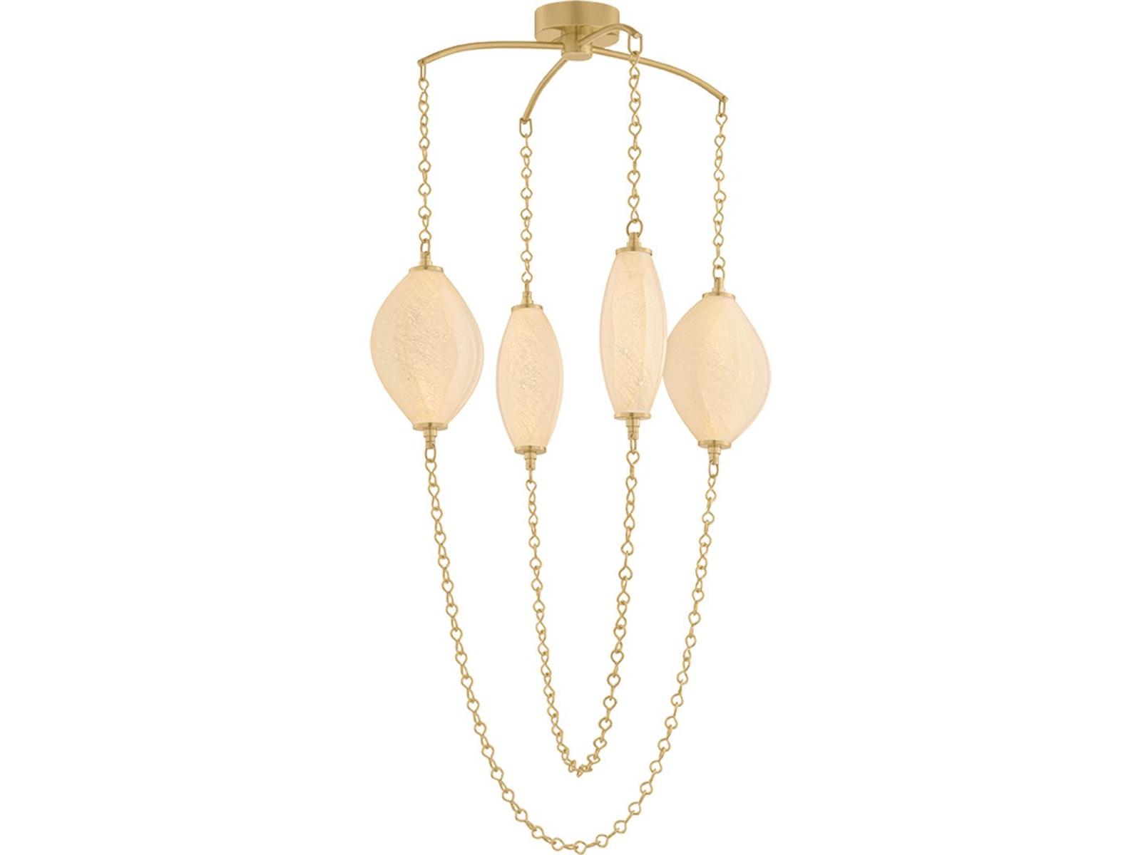 Corbett Lighting Positano 4-Light Vintage Brass Gold Globe Chandelier