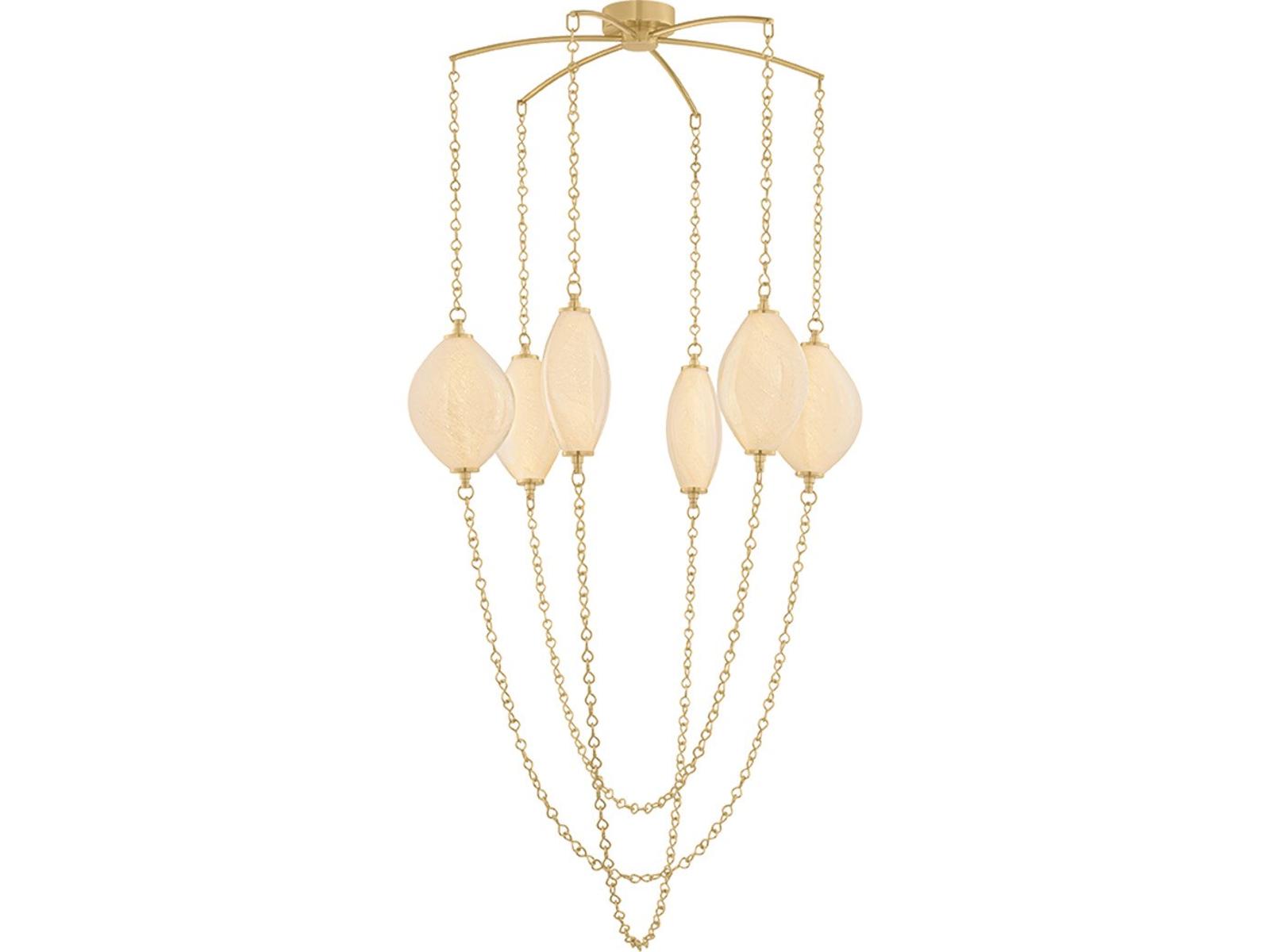 Corbett Lighting Positano 6-Light Vintage Brass Gold Chandelier