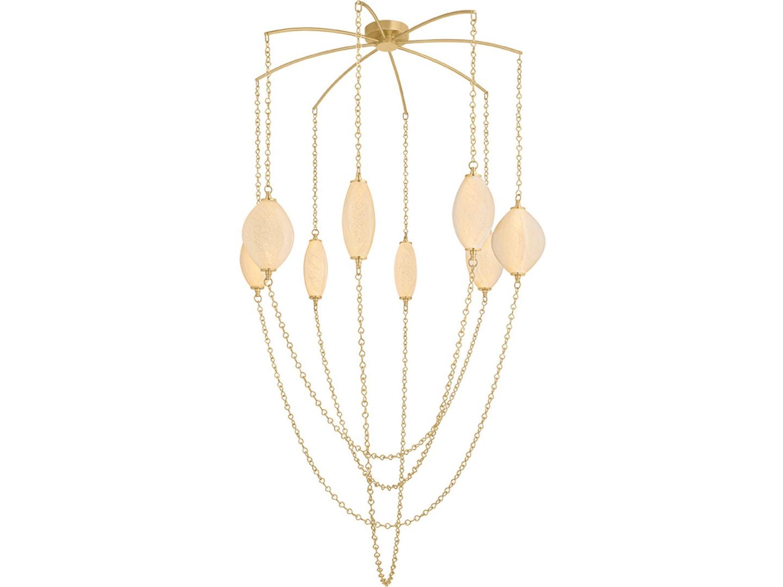 Corbett Lighting Positano 8-Light Vintage Brass Gold Tiered Chandelier