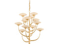 Corbett Lighting Pluro 12-Light Vintage Gold Leaf Off White Tiered Chandelier