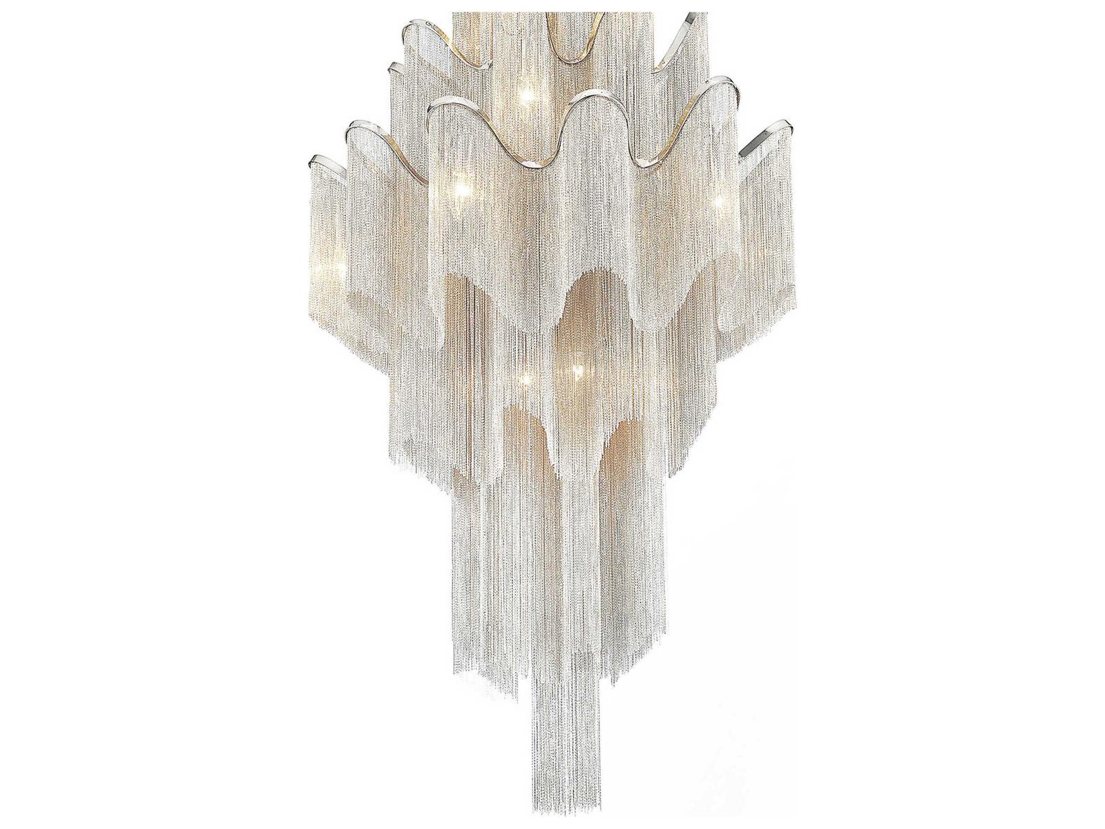 CWI Lighting Daisy 17-Light Down Chandelier in Chrome