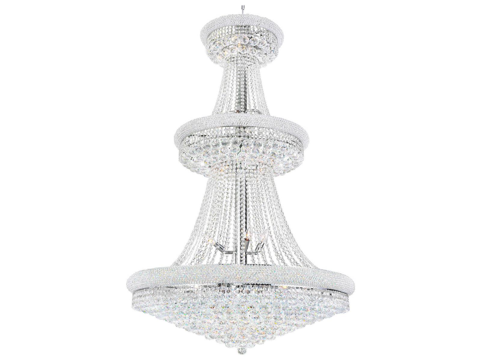 CWI Lighting Empire 34-Light Chandelier in Chrome with K9 Crystals