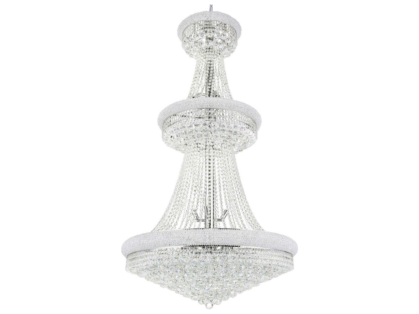 CWI Lighting Empire 34-Light Chandelier in Chrome with K9 Crystals