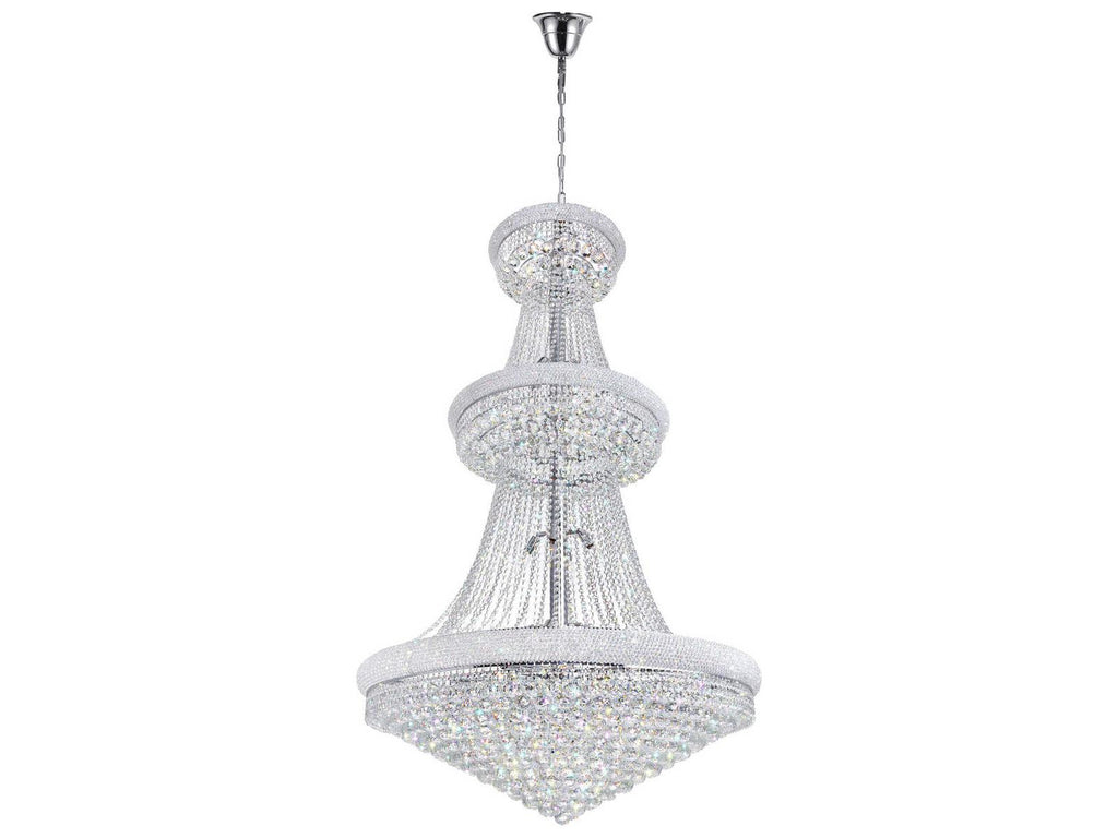 CWI Lighting 38-Light Empire Chandelier in Chrome with K9 Crystals