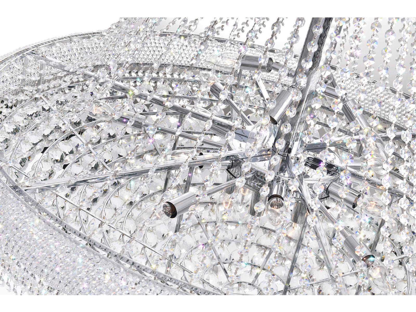 CWI Lighting 38-Light Empire Chandelier in Chrome with K9 Crystals