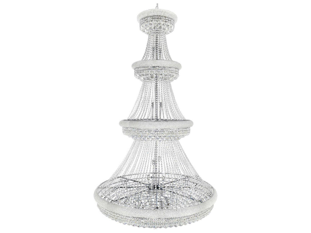 CWI Lighting 42-Light Empire Chandelier in Chrome with Crystal Draping