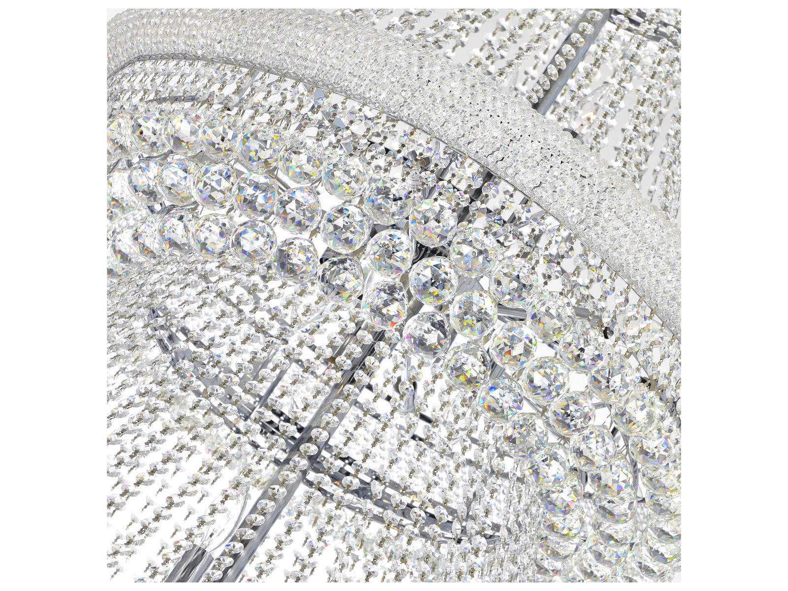 CWI Lighting 42-Light Empire Chandelier in Chrome with Crystal Draping