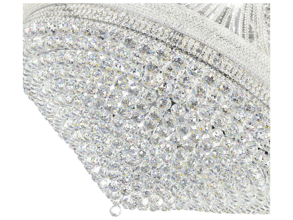CWI Lighting 42-Light Empire Chandelier in Chrome with Crystal Draping